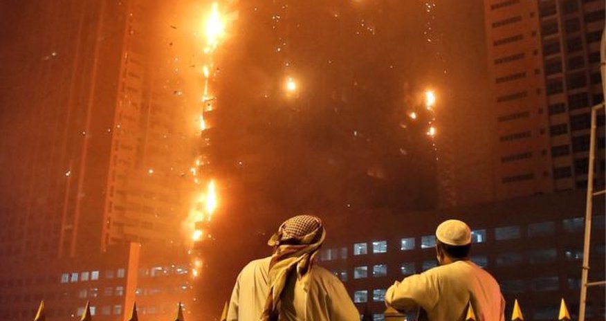 Ajman fire: Huge blaze hits UAE residential towers Ajman fire: Huge blaze hits UAE residential towers