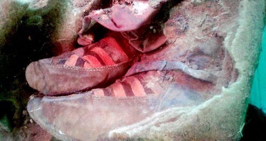 1,500-year old mummy found wearing 'ADIDAS trainers' 1,500-year old mummy found wearing 'ADIDAS trainers'
