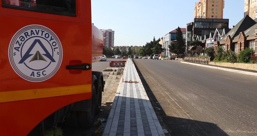 Bakının daha bir prospektində təmir işləri aparılır Bakının daha bir prospektində təmir işləri aparılır