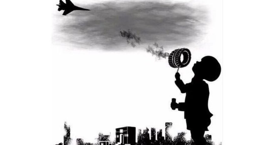 Syrian children burn tyres to create no-fly zones Syrian children burn tyres to create no-fly zones