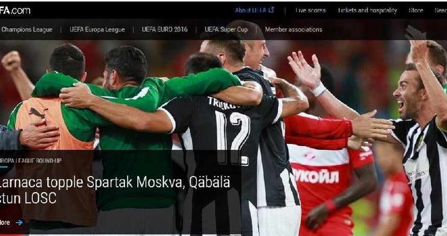 “Qəbələ” UEFA-nın manşetində “Qəbələ” UEFA-nın manşetində