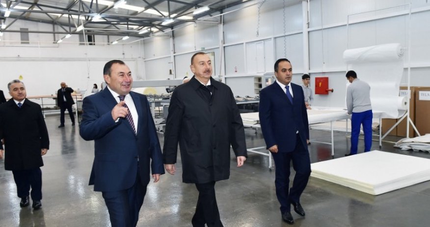 İlham Əliyev Ağstafada mebel fabrikinin açılışında iştirak etdi İlham Əliyev Ağstafada mebel fabrikinin açılışında iştirak etdi