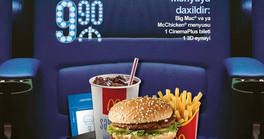 McDonald's Азербайджан совместно с сетью кинотеатров CinemaPlus дали старт новой акции - ВИДЕО McDonald's Азербайджан совместно с сетью кинотеатров CinemaPlus дали старт новой акции - ВИДЕО