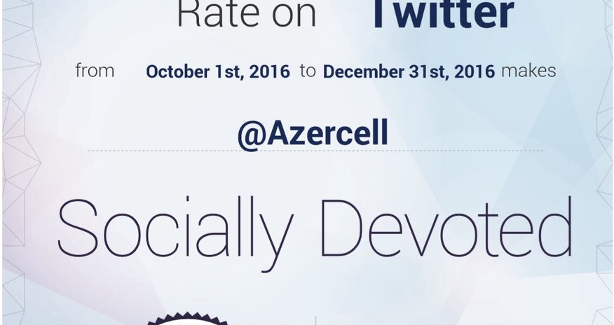 Компания “Socialbakers” удостоила Azercell очередным сертификатом Компания “Socialbakers” удостоила Azercell очередным сертификатом