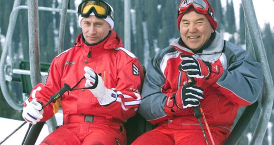 Putinlə Nazarbayev xizək sürdü Putinlə Nazarbayev xizək sürdü