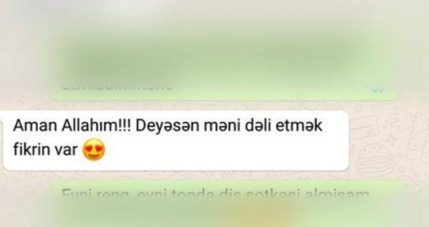 Azərbaycanda rekord qıran iki sevgilinin “WhatsApp” yazışması - FOTOLAR Azərbaycanda rekord qıran iki sevgilinin “WhatsApp” yazışması - FOTOLAR