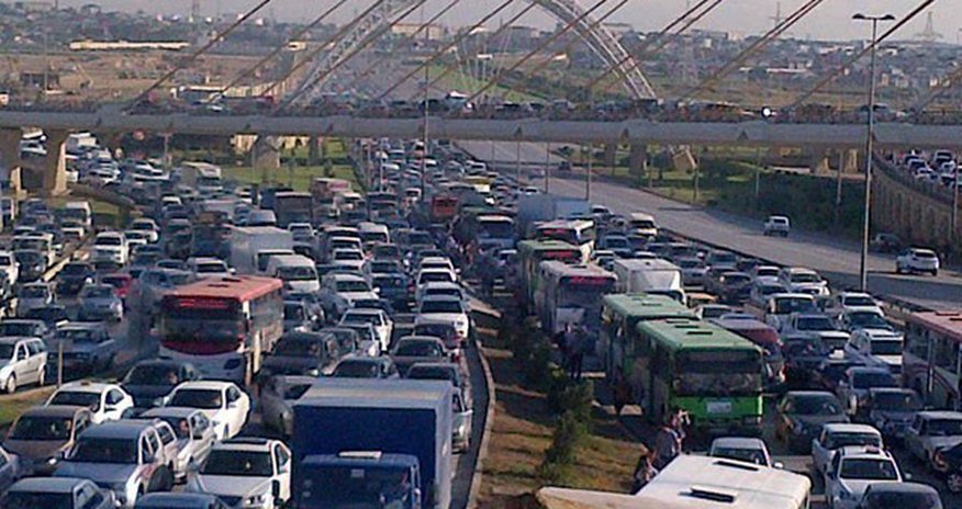 Bakıda böyük tıxac yaranıb Bakıda böyük tıxac yaranıb