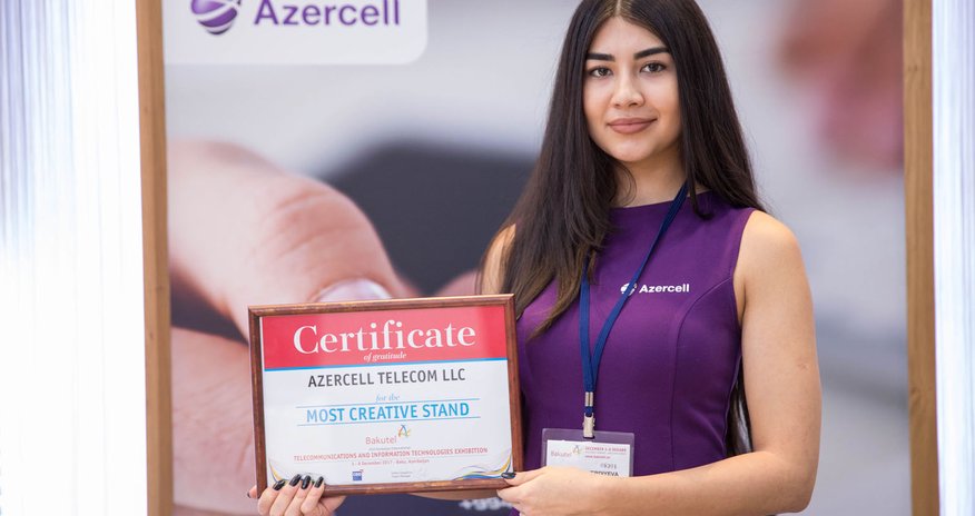 “Bakutel 2017” sərgisində Azercell -in stendi “ən kreativ stend” seçilib “Bakutel 2017” sərgisində Azercell -in stendi “ən kreativ stend” seçilib