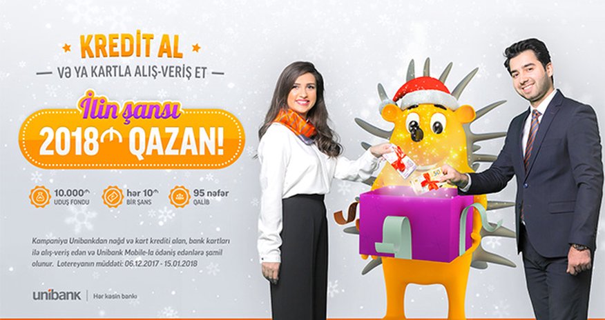 Unibankdan 2018 AZN hədiyyə qazan! Unibankdan 2018 AZN hədiyyə qazan!