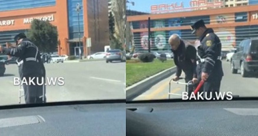 Bakıda polisdən təqdirəlayiq addım - VİDEO Bakıda polisdən təqdirəlayiq addım - VİDEO