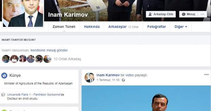 Yeni nazir Facebookda - FOTO Yeni nazir Facebookda - FOTO