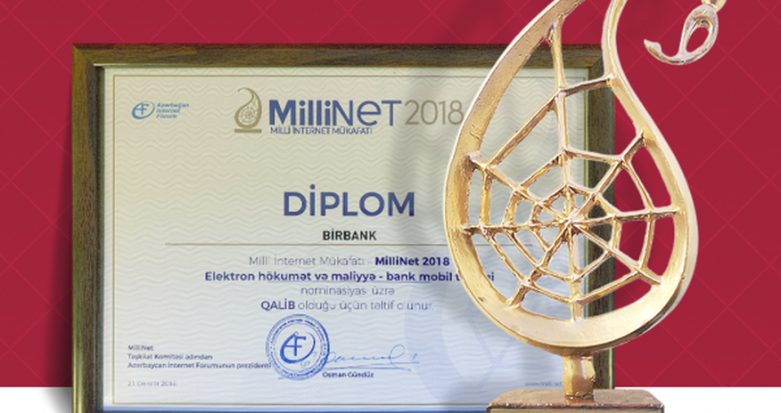 BirBank “Millinet” mükafatı aldı BirBank “Millinet” mükafatı aldı