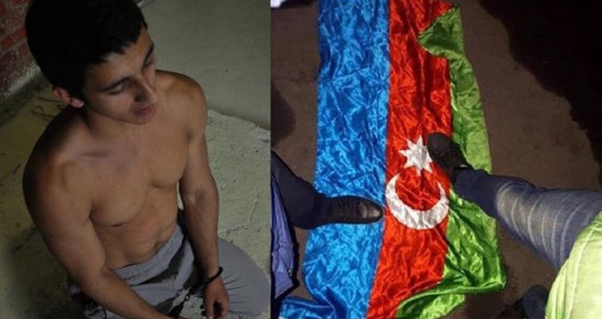 Azərbaycan bayrağını təhqir edən erməni bu hala salındı Azərbaycan bayrağını təhqir edən erməni bu hala salındı