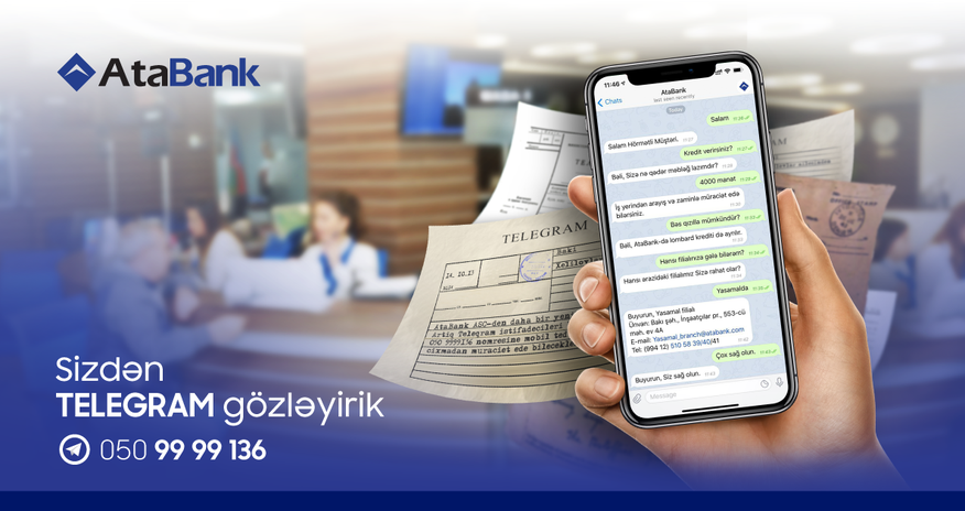 "AtaBank" kommunikasiya kanallarının sayını artırır! "AtaBank" kommunikasiya kanallarının sayını artırır!