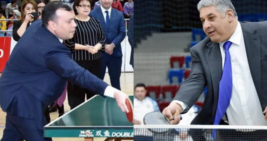 Nazirlər stolüstü tennis oynadı – FOTOLAR Nazirlər stolüstü tennis oynadı – FOTOLAR