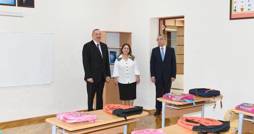 President Ilham Aliyev views newly-reconstructed school in Baku's Surakhani district (PHOTO) President Ilham Aliyev views newly-reconstructed school in Baku's Surakhani district (PHOTO)