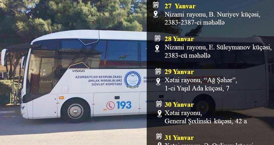 В еще двух районах Баку организуют выездную регистрацию недвижимости В еще двух районах Баку организуют выездную регистрацию недвижимости