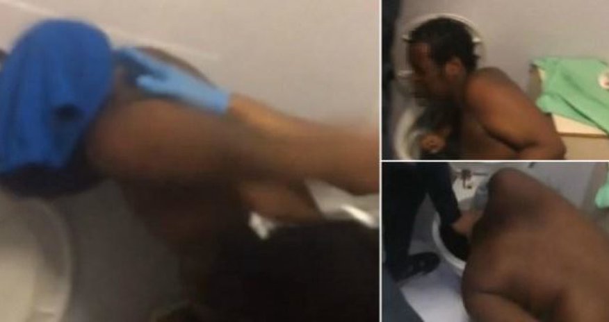 Qızı zorlayan oğlanı həbsxanada bu hala saldılar (18+VİDEO) Qızı zorlayan oğlanı həbsxanada bu hala saldılar (18+VİDEO)