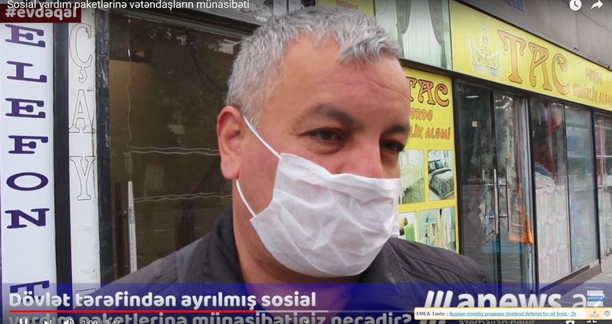 Dövlətin koronavirus pandemiyası ilə bağlı iqtisadi yardımından razısınızmı? - VİDEO Dövlətin koronavirus pandemiyası ilə bağlı iqtisadi yardımından razısınızmı? - VİDEO