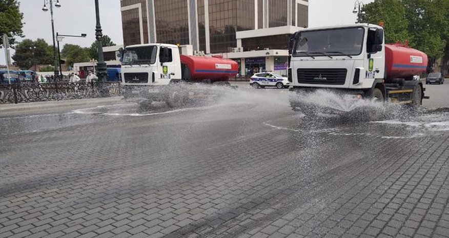 Koronavirusun ən çox yayıldığı bu rayonda genişmiqyaslı dezinfeksiya işləri davam etdirilir Koronavirusun ən çox yayıldığı bu rayonda genişmiqyaslı dezinfeksiya işləri davam etdirilir