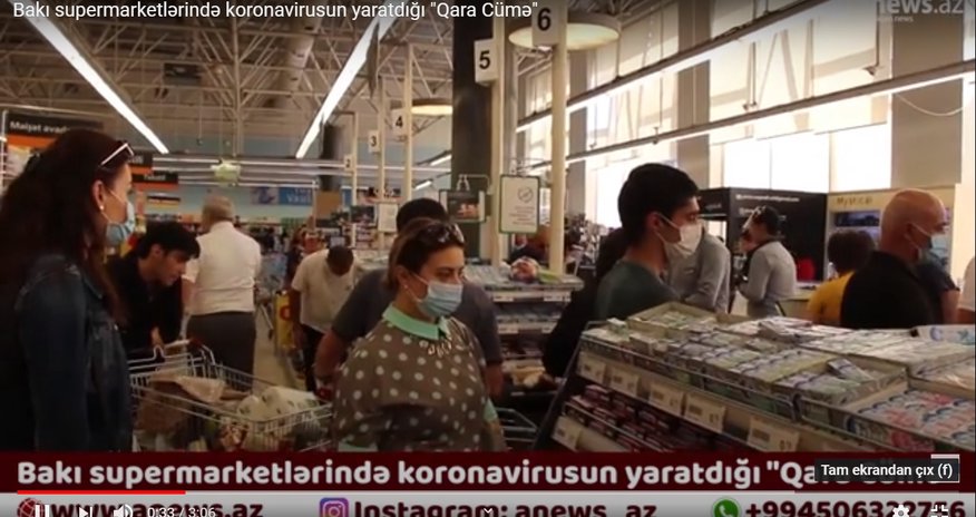 Bakı supermarketlərində koronavirusun yaratdığı "Qara Cümə"-VİDEO Bakı supermarketlərində koronavirusun yaratdığı "Qara Cümə"-VİDEO