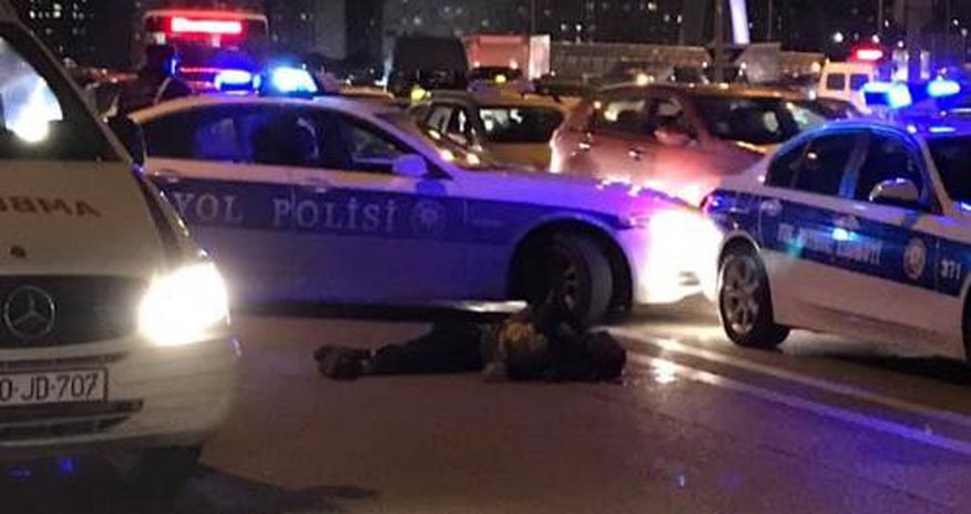 Bakıda polis əməkdaşını avtomobil vurub Bakıda polis əməkdaşını avtomobil vurub