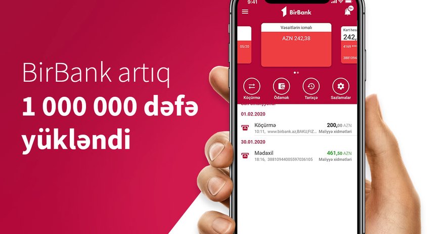 BirBank istifadəçilərinin sayı bir milyonu keçdi BirBank istifadəçilərinin sayı bir milyonu keçdi
