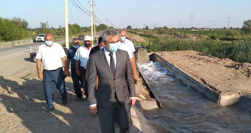 İmişlidə yeni suvarma kanalı qurulub İmişlidə yeni suvarma kanalı qurulub