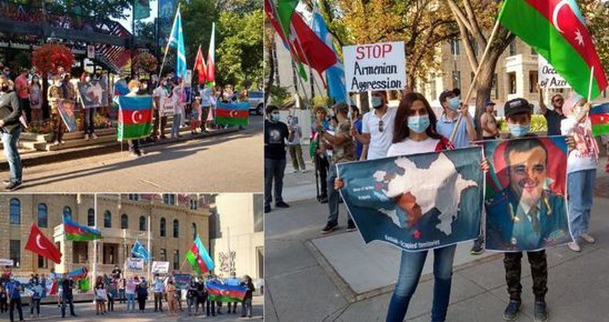 В Канаде подняли государственный флаг Азербайджана В Канаде подняли государственный флаг Азербайджана