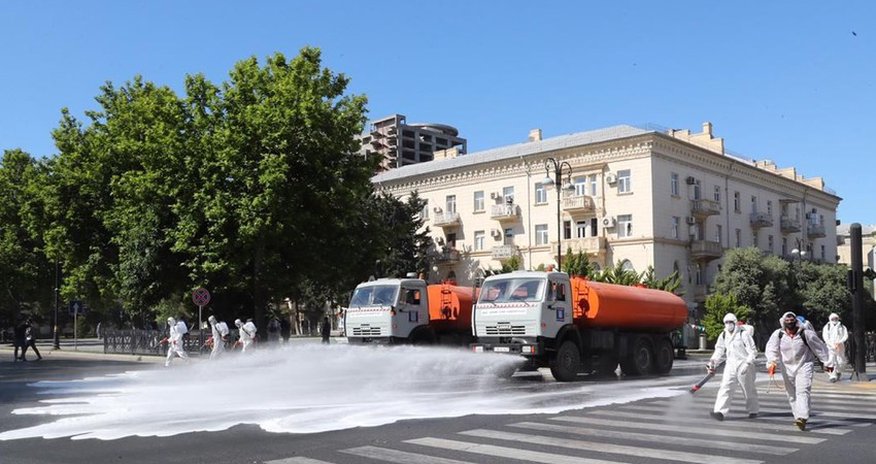 Bakıda 550 küçə dezinfeksiya edildi Bakıda 550 küçə dezinfeksiya edildi