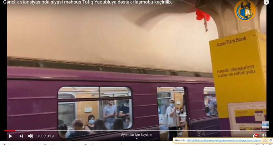 Bakı metrosunda Tofiq Yaqublu ilə bağlı aksiya keçirilib - VİDEO Bakı metrosunda Tofiq Yaqublu ilə bağlı aksiya keçirilib - VİDEO