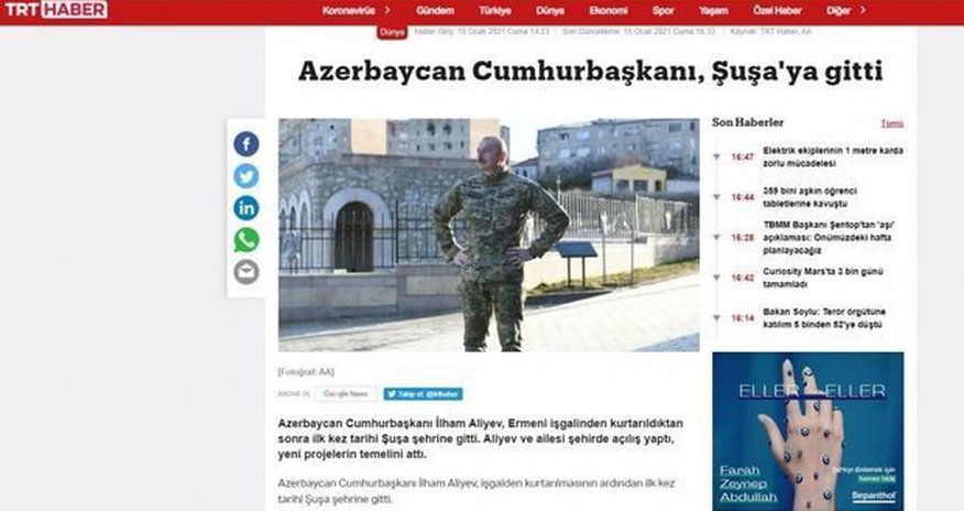 Турецкие СМИ широко осветили визит Президента Ильхама Алиева в Шушу - ФОТО Турецкие СМИ широко осветили визит Президента Ильхама Алиева в Шушу - ФОТО