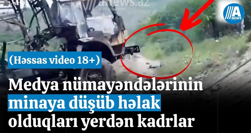 Jurnalistlərin minaya düşdüyü yerdən - VİDEO Jurnalistlərin minaya düşdüyü yerdən - VİDEO