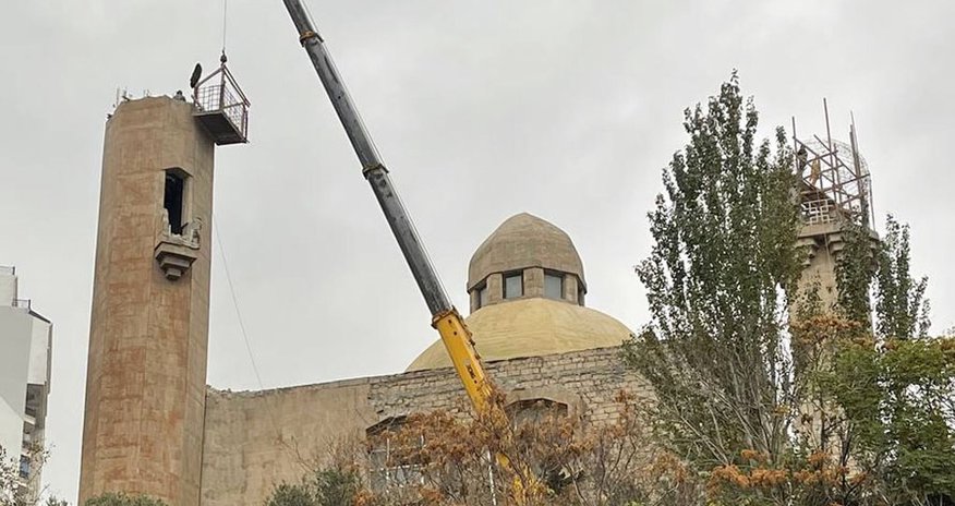 13 ildir bağlanan Əbu Bəkr məscidi təmir edilir 13 ildir bağlanan Əbu Bəkr məscidi təmir edilir