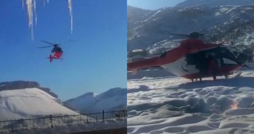Ocaq qalayaraq təcili tibbi yardım helikopterinə ünvanı tapmaqda kömək etdilər - VİDEO Ocaq qalayaraq təcili tibbi yardım helikopterinə ünvanı tapmaqda kömək etdilər - VİDEO