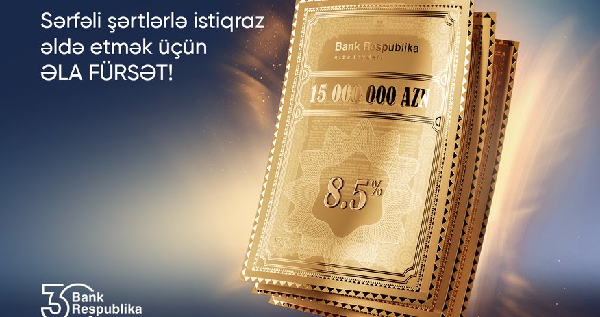 Bank Respublika gəlirliyi 8,5% olan 15 milyon manat dəyərində istiqraz yerləşdirəcək Bank Respublika gəlirliyi 8,5% olan 15 milyon manat dəyərində istiqraz yerləşdirəcək