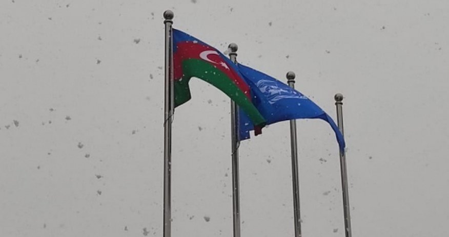 В Шуше поднят флаг ООН В Шуше поднят флаг ООН