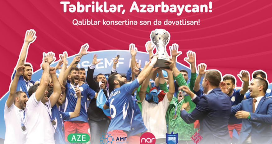 “Nar” minifutbol üzrə milli komandamızı təbrik edir! “Nar” minifutbol üzrə milli komandamızı təbrik edir!
