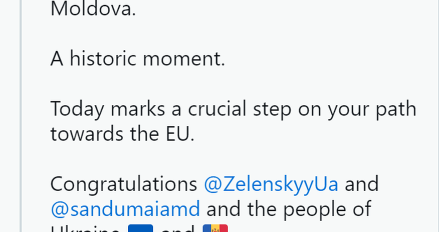 Ukrayna və Moldova Aİ-yə üzvlüyə namizəd statusu aldı Ukrayna və Moldova Aİ-yə üzvlüyə namizəd statusu aldı