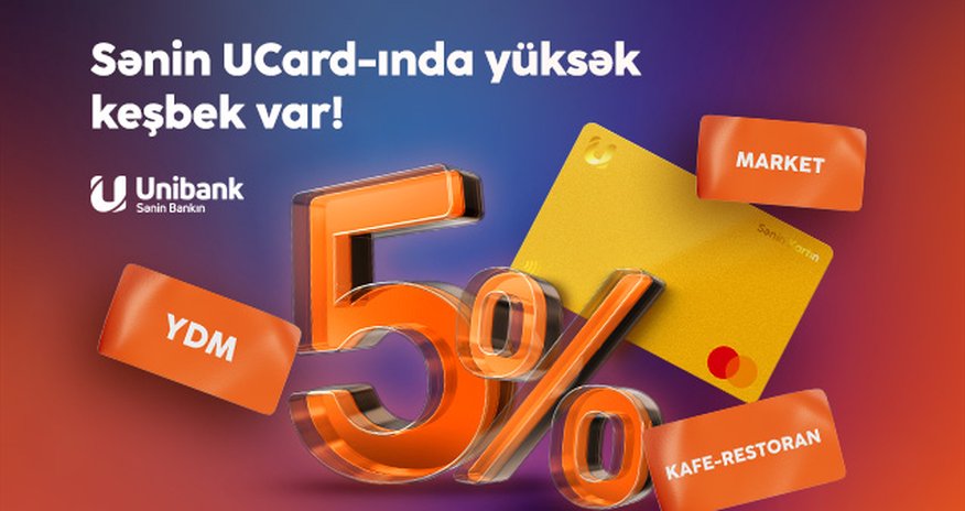 Unibank müştəriləri 2022-ci ildə 4,5 milyon manat keşbek qazanıb Unibank müştəriləri 2022-ci ildə 4,5 milyon manat keşbek qazanıb