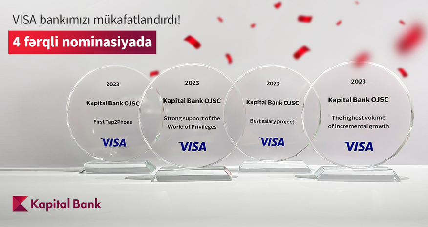 Kapital Bank получил 4 награды от Visa Kapital Bank получил 4 награды от Visa