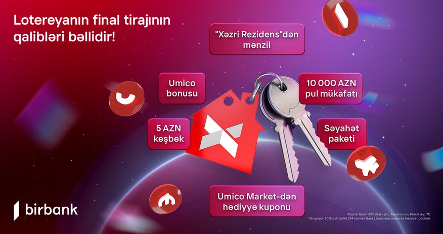 Завершился финальный тираж лотереи «10 001 подарок» от Birbank: объявлен победительквартиры Завершился финальный тираж лотереи «10 001 подарок» от Birbank: объявлен победительквартиры