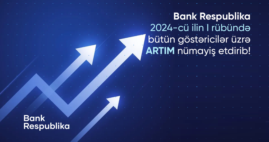Bank Respublika birinci rübdə bütün göstəricilər üzrə artım nümayiş etdirib Bank Respublika birinci rübdə bütün göstəricilər üzrə artım nümayiş etdirib