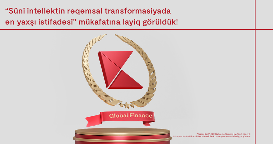 Global Finance Names the Innovators 2024: Kapital Bank has been awarded the prestigious award Global Finance Names the Innovators 2024: Kapital Bank has been awarded the prestigious award