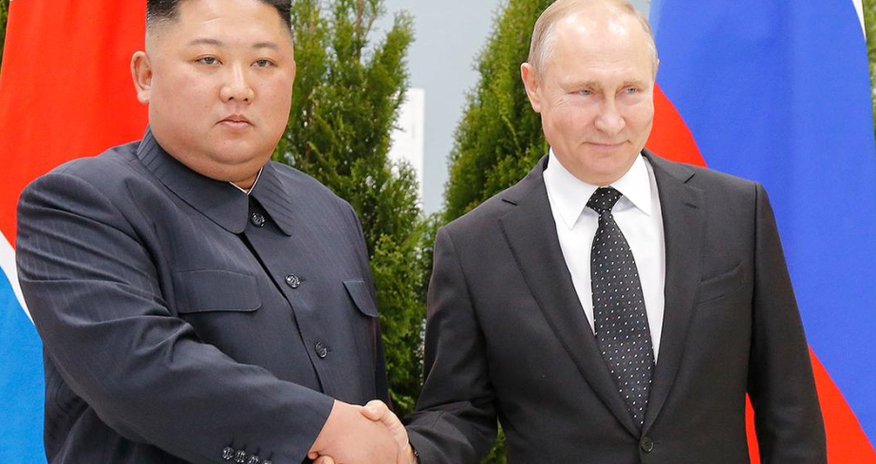 Putinlə Kim Çen In arasında görüş başlayıb Putinlə Kim Çen In arasında görüş başlayıb