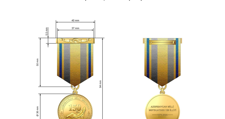 Mətbuatın 150 illiyi ilə bağlı yubiley medalı təsis edilib Mətbuatın 150 illiyi ilə bağlı yubiley medalı təsis edilib