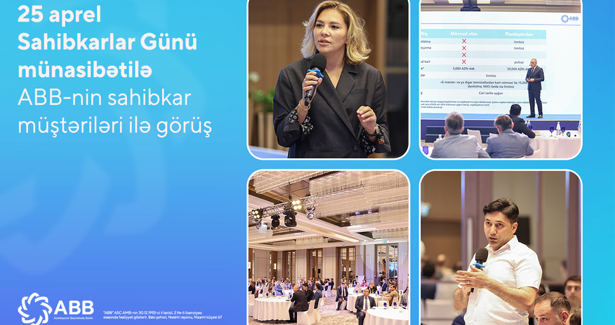 ABB Sahibkarlar Gününü müştəriləri
ilə qeyd etdi! ABB Sahibkarlar Gününü müştəriləri
ilə qeyd etdi!