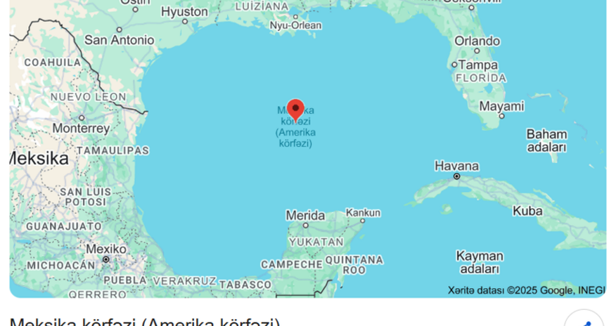 Meksika körfəzinin adı dəyişdirilir Meksika körfəzinin adı dəyişdirilir
