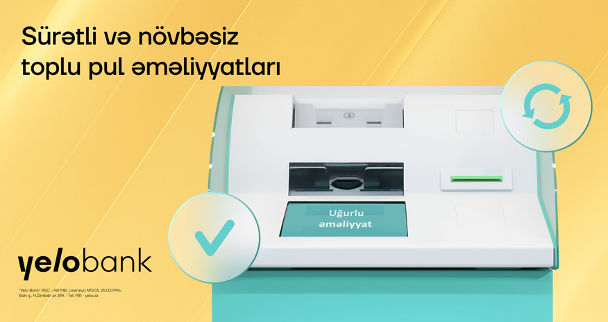 Yelo Bank müştərilərinin rahatlığı üçün toplu mədaxillər "KorpON" terminallarında! Yelo Bank müştərilərinin rahatlığı üçün toplu mədaxillər "KorpON" terminallarında!
