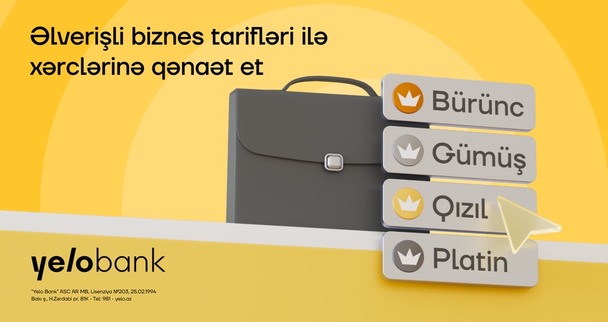 Yelo Bank-dan sahibkarlar üçün sərfəli tarif paketləri Yelo Bank-dan sahibkarlar üçün sərfəli tarif paketləri